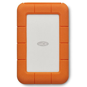 LaCie Rugged 5TB External USB-C USB 3.2 Gen 1 Portable Hard Drive Orange/Silver