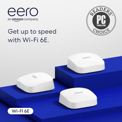 eero Pro 6E Tri-Band AXE5400 Wi-Fi 6E Router Mesh System - White (3-Pack) - NEW