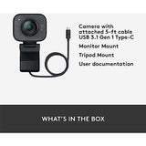 Logitech StreamCam Plus Webcam with Tripod Mount (Graphite), 1080p (960-001280)
