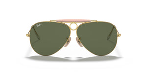 New Ray Ban Sunglasses NEW AVIATOR SHOOTER RB3138 001 GOLD/GREEN LENS 62MM