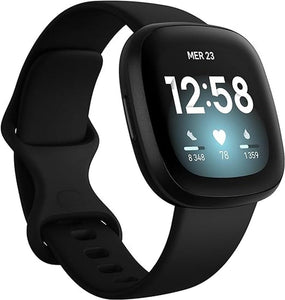 Fitbit Versa 3 Health & Fitness Smartwatch - Black/Black Aluminum