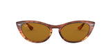Ray-Ban RB4314N Nina Sunglasses + Vision Group Accessories Bundle (Striped Havana/Crystal Brown (954/33))