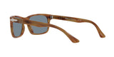 Persol PO3048S Rectangular Sunglasses, Striped Brown/Light Blue, 58 mm