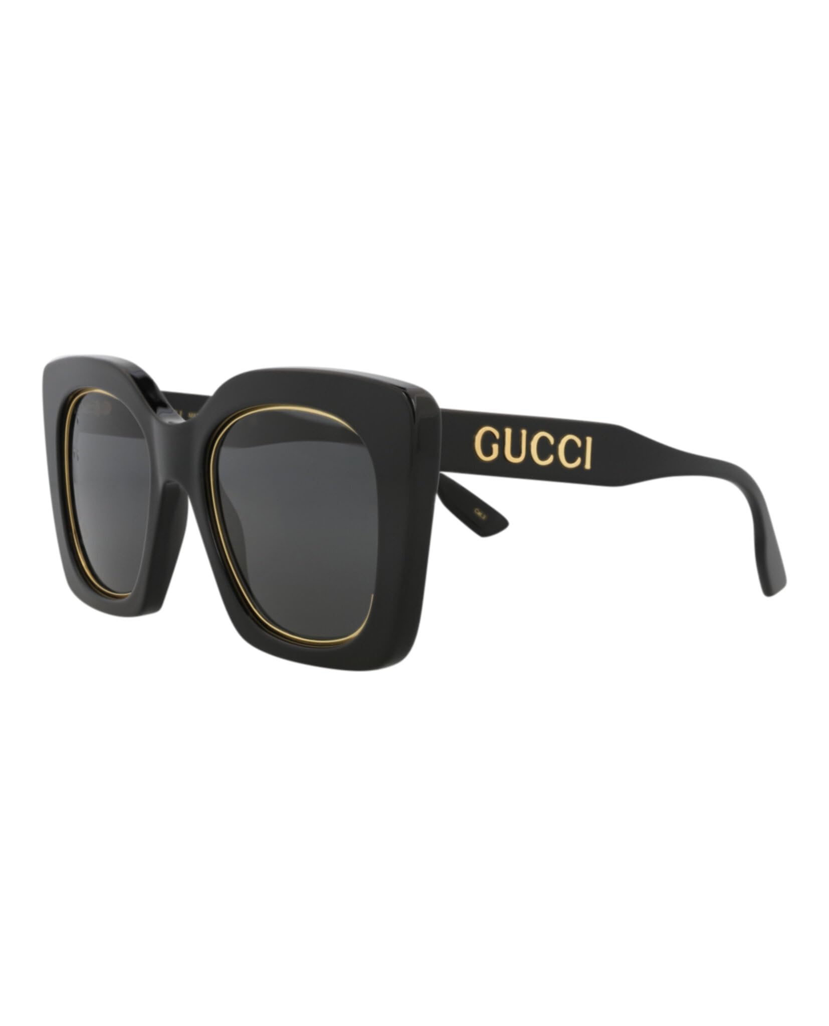 Brand New GUCCI Women's Black with Gold Accent Temples Designer Sunglass Frames