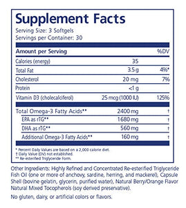 PRN De 3 Omega Benefits - (Omega 3) 90 Softgels - Free Ship - Exp. 04/27