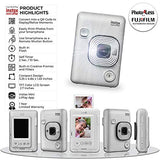 Fujifilm Instax Mini LiPlay Hybrid Instant Camera (Stone White) - DELUXE BUNDLE