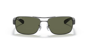 Ray-Ban RB3522 Gunmetal Polarized Green Square Sunglasses - 61mm