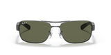 Ray-Ban RB3522 Gunmetal Polarized Green Square Sunglasses - 61mm