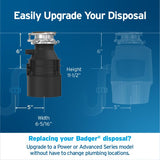 InSinkErator Badger 5 Garbage Disposal with Power Cord, Standard Series 1/2 HP