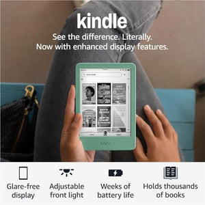 AMAZON KINDLE E-READER, 11TH GEN, 16GB, WI-FI, 6", MATCHA GREEN (2024 RELEASE)