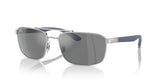 Ray-Ban R3737 Grey Mirrored Lens / Silver & Blue Frame Sunglasses -NEW
