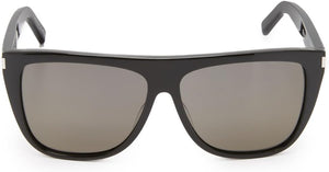 SAINT LAURENT YSL SL 1 SLIM 001 Black Gray Rectangular Unisex Sunglasses SL1