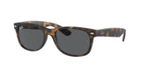 Ray-Ban New Wayfarer RB2132F Asian Fit Low Bridge 865/B1 55MM Havana/Crystal Lens Dark Grey Square Sunglasses for Men for Women +Bundle with Accessory Eyewear Kit