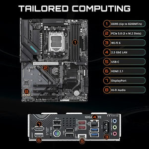 GIGABYTE B850 GAMING WIFI6 AMD AM5 LGA 1718 Motherboard, ATX, DDR5, 3x M.2, PCIe