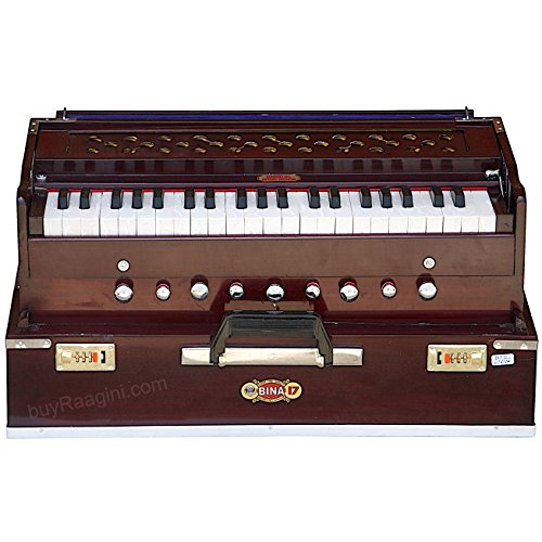 BINA 9 Stopper 3.5 Octaves Multifold Bellow 42 Keys 2 Reeds Harmonium + Bag USA