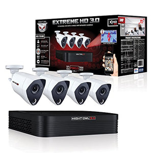 Night Owl 8-Channel 3MP Extreme HD 3.0 DVR 1TB, 4 Wired IR Camera Security System