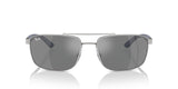 Ray-Ban R3737 Grey Mirrored Lens / Silver & Blue Frame Sunglasses -NEW