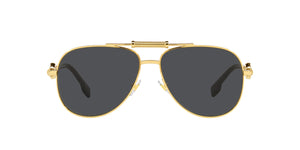 Versace Unisex Sunglasses Gold Frame, Dark Grey Lenses, 59MM  0VE2236