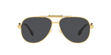 Versace Unisex Sunglasses Gold Frame, Dark Grey Lenses, 59MM  0VE2236