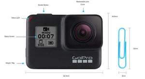 GoPro HERO7 Black Bundle | 2 Batteries + 64GB SD Card + Case + Battery Charger