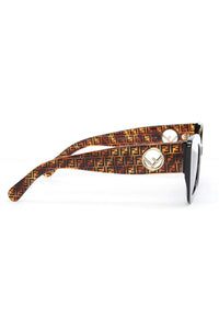 FENDI Cat Eye "Butterfly" Rectangular Sunglasses FF0327S 807KU Black/Brown 52mm 327