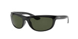 Ray-Ban Men's RB4089 Balorama Rectangular Sunglasses, Black/G-15 Green, 62 mm