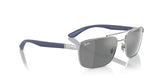 Ray-Ban R3737 Grey Mirrored Lens / Silver & Blue Frame Sunglasses -NEW