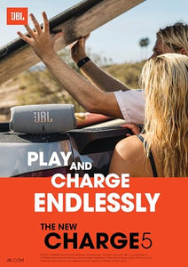 NEW JBL Charge 5 Portable Waterproof Speaker with Powerbank - Red