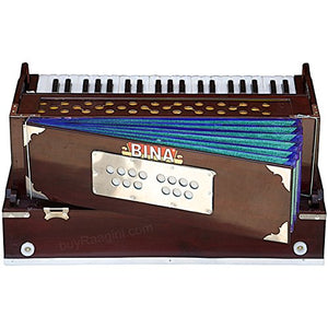 BINA 9 Stopper 3.5 Octaves Multifold Bellow 42 Keys 2 Reeds Harmonium + Bag USA