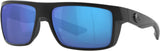 Costa Del Mar Motu Sunglasses, Black Out Frame/Blue Mirror Polarized-580G, 58 mm