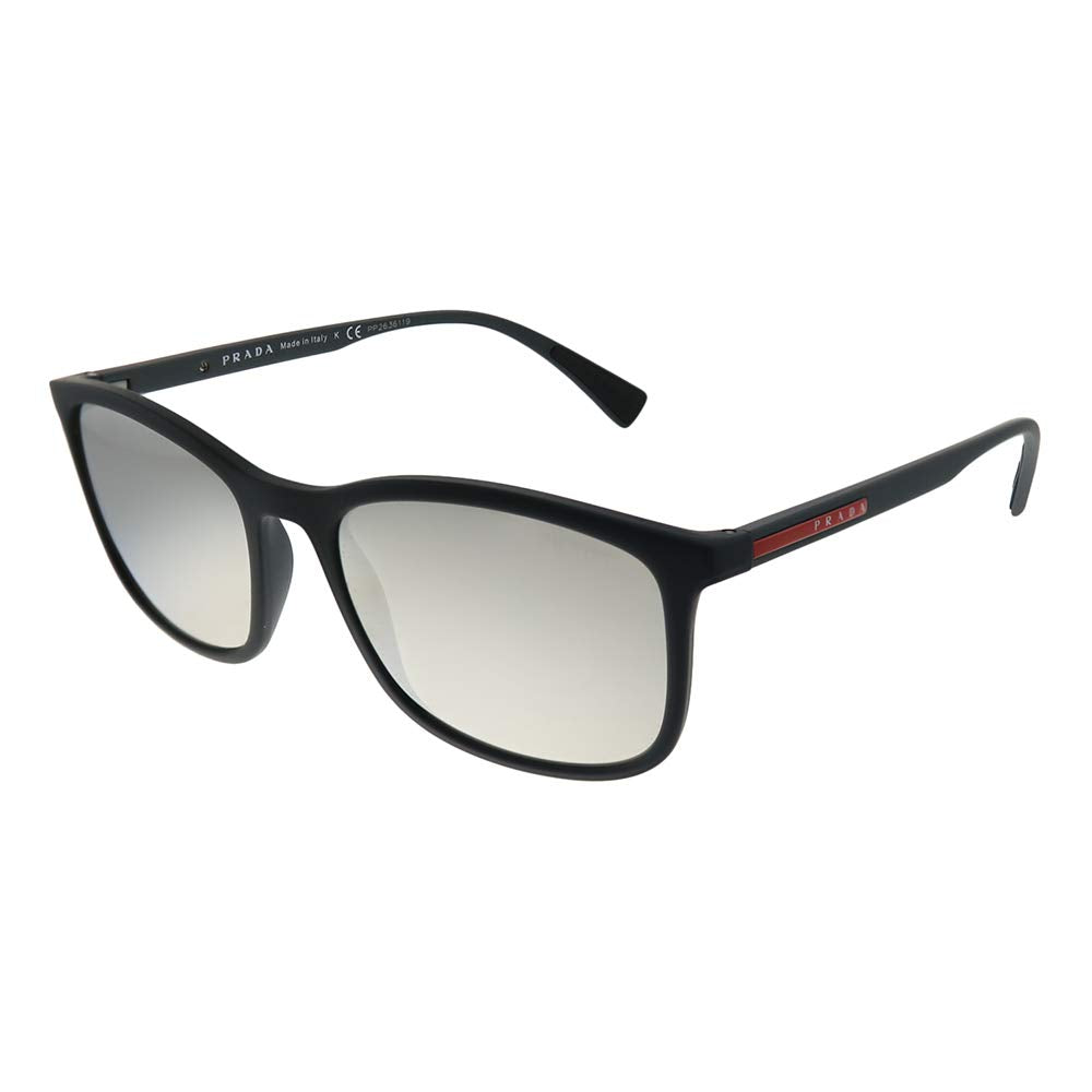 Prada PS 01TS DG02B0 Linea Rossa Sunglasses Black / Silver Mirror - 56mm
