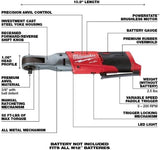 Milwaukee 2557-20 M12 Fuel 3/8" Ratchet Kit - (Battery + Charger + Bag)