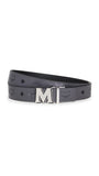 MCM Claus Reversible Belt Gray Pinstripe One Size