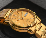 NEW SEIKO 5 AUTOMATIC GOLD PLATED DRESS WATCH SNKK76  MENS WATCH