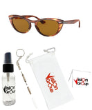 Ray-Ban RB4314N Nina Sunglasses + Vision Group Accessories Bundle (Striped Havana/Crystal Brown (954/33))