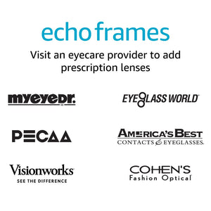 Amazon Echo Frames Smart glasses with Alexa, Classic Square Blue Filtering 56mm