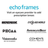 Amazon Echo Frames Smart glasses with Alexa, Classic Square Blue Filtering 56mm