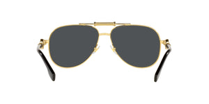 Versace Unisex Sunglasses Gold Frame, Dark Grey Lenses, 59MM  0VE2236