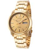 NEW SEIKO 5 AUTOMATIC GOLD PLATED DRESS WATCH SNKK76  MENS WATCH