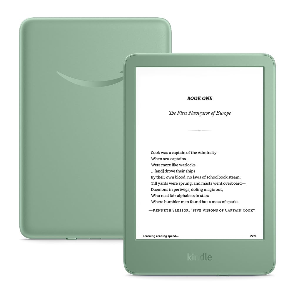 AMAZON KINDLE E-READER, 11TH GEN, 16GB, WI-FI, 6", MATCHA GREEN (2024 RELEASE)