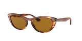 Ray-Ban RB4314N Nina Sunglasses + Vision Group Accessories Bundle (Striped Havana/Crystal Brown (954/33))