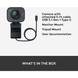 Logitech StreamCam Plus Webcam with Tripod Mount (Graphite), 1080p (960-001280)