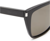 SAINT LAURENT YSL SL 1 SLIM 001 Black Gray Rectangular Unisex Sunglasses SL1