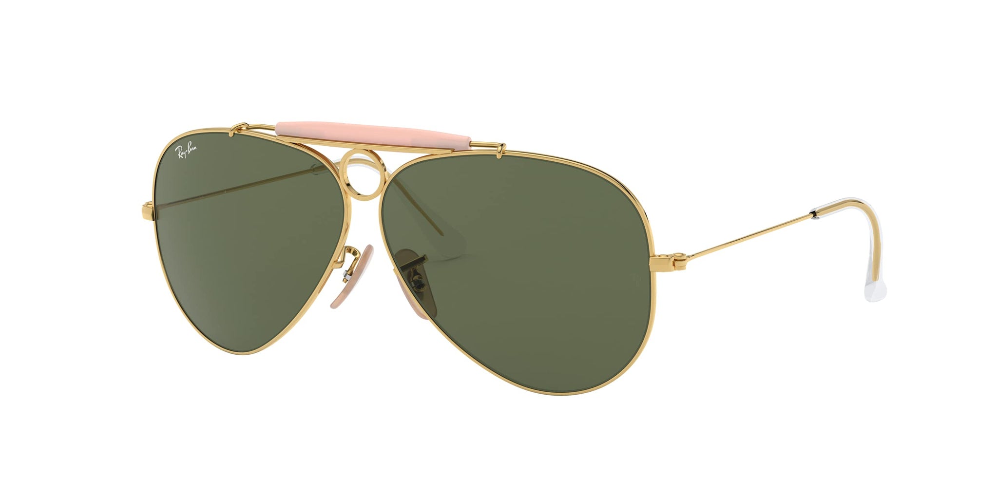 New Ray Ban Sunglasses NEW AVIATOR SHOOTER RB3138 001 GOLD/GREEN LENS 62MM