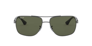 Ray-Ban Men's RB3483 Metal Square Sunglasses, Gunmetal/Polarized Green, 60 mm
