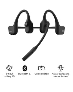 Shokz OpenComm Bluetooth Bone Conduction Stereo Headset - Slate Grey