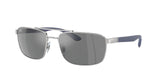 Ray-Ban R3737 Grey Mirrored Lens / Silver & Blue Frame Sunglasses -NEW