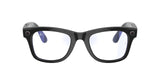 Ray-Ban Stories Wayfarer Smart Glasses, Shiny Black/Clear Blue Light Filter, 50 mm