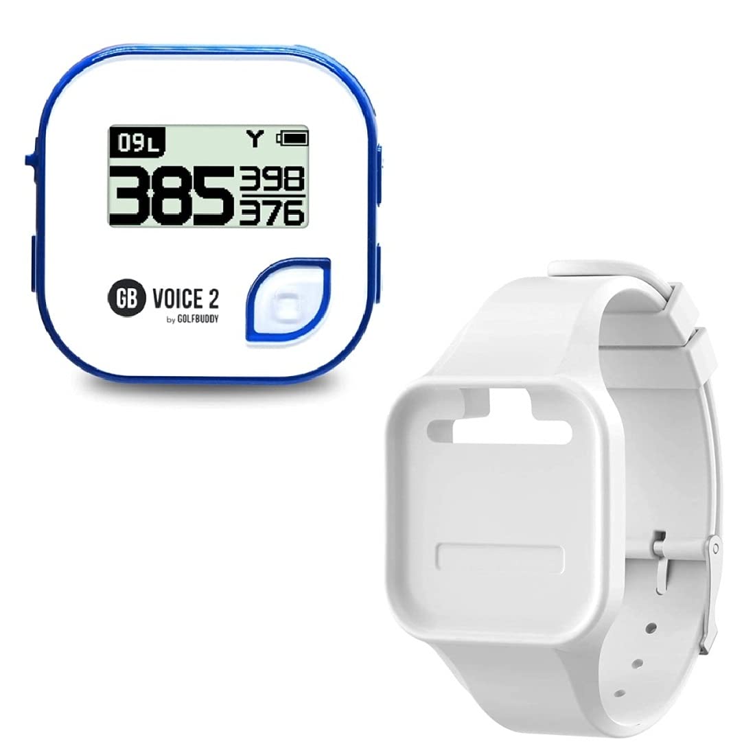 New GOLFBUDDY Voice 2 Se + White Wristband GPS Golf Rangefinder - Bundle