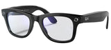 Ray-Ban Stories Wayfarer Smart Glasses, Shiny Black/Clear Blue Light Filter, 50 mm